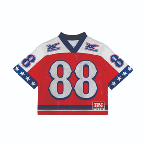 2025 nueva llegada Boxy Fit camiseta de fútbol para hombre de gran tamaño estilo hombro caído cuello en V OEM Streetwear logotipo personalizado transpirable - Product Image 6