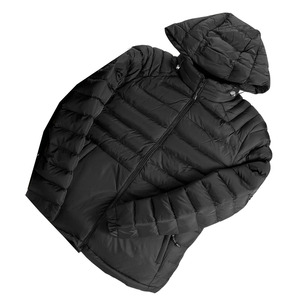 Men's Winter Casual Cotton Puffer Jacket With Hood <b>Bubble</b> Padding Solid Color Stand Collar Zipper & Canvas Design Plain Dyed - Product Image 6