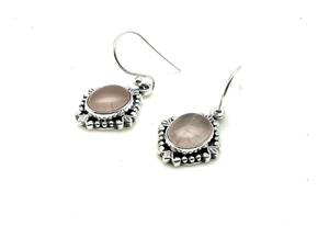 Boho Style 925 Sterling Silver Rose Quartz Gemstone Boucles D'oreilles Bijoux À La Main Boucles D'oreilles En Argent Bijoux Pour Femmes Cadeau De Mariage Pour - Product Image 2