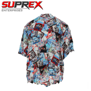 Chemise Hawaïenne Personnalisée pour Homme en Popeline Imprimée, Manches Courtes, Boutonnée, Tropicale, Décontractée, Légère, Respirante, Coupe Ample pour l'Été et la Plage - Product Image 3