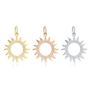 Único sol forma hueco diseño encanto venta al por mayor hecho a mano turco 925 plata esterlina mujeres encanto joyería - Product Image 3