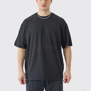 Venta al por mayor de gran tamaño de la camiseta Drop Shoulder Plain 100% algodón de impresión gráfica personalizada Casual Streetwear Tee - Product Image 5