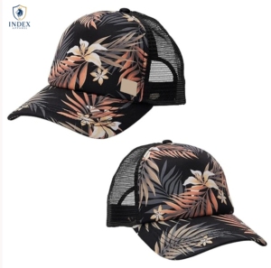Gorra Trucker de Malla con Estampado Tropical INDEX APPAREL, 6 Paneles, Ajustable, Unisex, Estilo Casual, Transpirable, para Primavera/Verano - Product Image 1