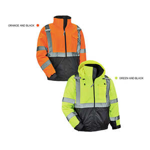 เสื้อแจ็คเก็ตทำงานแบบมีฮู้ดซ่อนในตัว คุณภาพสูง ผลิตจากโพลีเอสเตอร์ สะท้อนแสง มองเห็นได้ชัดเจน เหมาะสำหรับฤดูหนาว กันน้ำ บุซับในอย่างดี - Product Image 4