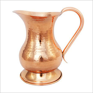 Premium Hammered Copper <b>Water</b> <b>Jug</b> <b>With</b> Brass Knob <b>Lid</b> And Slim Handle For Healthy Drinking Routine - Product Image 6