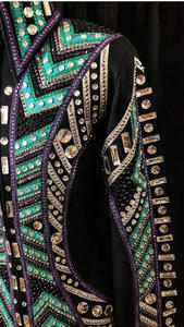 Chaqueta Western Custom Rodeo Queen Showmanship Base negra - Product Image 2