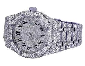 High End Designer Moissanite <b>Watch</b> Collection Water Resistant Dress <b>Watch</b> Silver VVS <b>Watch</b> for Export Sale - Product Image 4