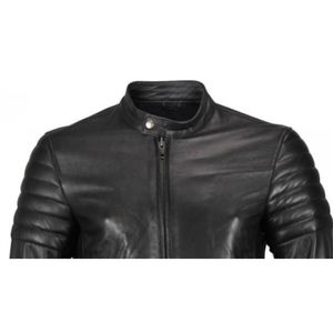 Veste imperméable à col montant en cuir véritable d'origine pour hommes, dernier design, OEM, haute qualité, coupe-vent élégant personnalisé - Product Image 3