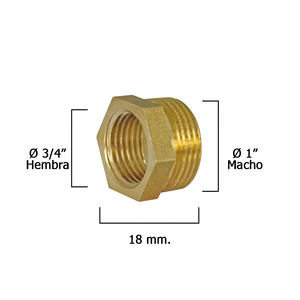Riduttore esagonale lucidato 1" maschio x 3/4" femmina - Product Image 1