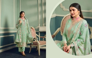 Nouveau mariage formel Jacquard séchage rapide avec broderie cou et pierre travail avec Dupatta quatre côtés broder les poux pour les femmes - Product Image 4