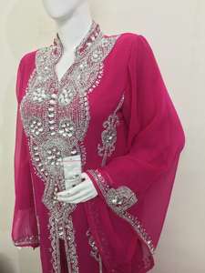 Nuevo y Elegante Kimono Abaya Kaftan de Georgette Ligero con Bordado de Lujo para Mujer Musulmana, para Cualquier Ocasión, Hecho a Mano - Product Image 5