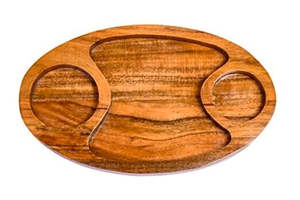 Plateau en bois ovale - Product Image 2