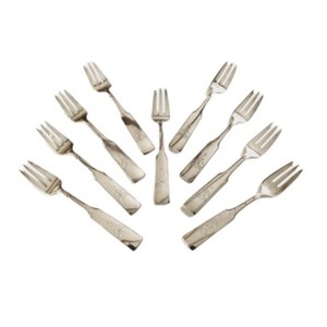 9 Pcs Fork Set Wedding Cutlery Serving <b>Flatware</b> Grey Mirrored Stainless Steel Fast Food Fork Spoon Best for Special Occasions - Product Image 1