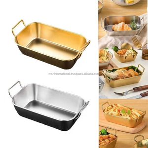 Mini plato de acero inoxidable para aperitivos, plato de virutas doradas, plato de pollo frito americano Dim Sum - Product Image 4