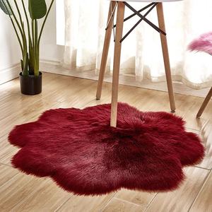 Tapis décoratif moderne en laine et soie, à poils de 5-6 mm, en forme de fleur, touffeté, pour la maison - Idéal pour la décoration de la chambre d'enfant - Product Image 2