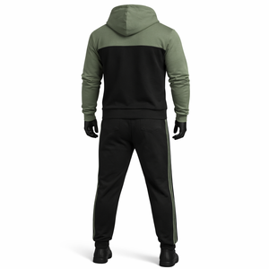 Conjuntos para hombre, conjunto de chándal con sudadera con capucha y cremallera personalizada |   Conjunto Deportivo de Dos Tonos en Algodón y Poliéster |   Ropa Deportiva Unisex OEM ODM - Product Image 2