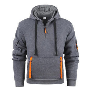 Sudadera con capucha de forro polar de ajuste cómodo en color liso, OEM compatible con diseños personalizados, adecuada para climas fríos y ropa informal. - Product Image 5