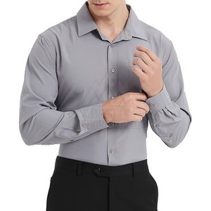 Chemises pour hommes de couleur unie pour adultes Chemise décontractée pour hommes de taille personnalisée Chemises décontractées à manches courtes pour l'été - Product Image 3