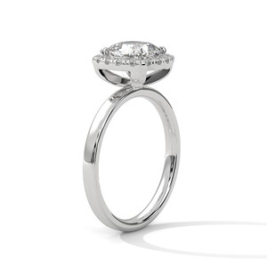 2.0ct Cushion Cut Moissanite Halo <b>Solitaire</b> <b>Ring</b> 925 Sterling <b>Silver</b> Engagement Band - Product Image 4