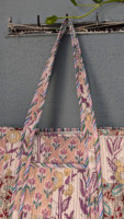 Handgefertigte Patchwork-Quilted-Baumwolltasche mit Reißverschluss und Blockdruck-Design für Winter/Frühling Sommer/Herbst Mode Personalisiertes Geschenk