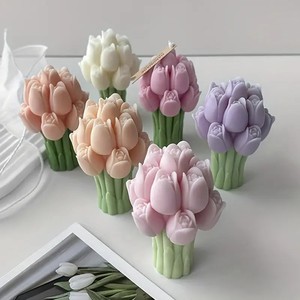 3D khuôn Tulip bó hoa Silicone khuôn nến thơm, <span class=keywords><strong>l</strong></span>àm bằng tay, thích hợp cho ngày của mẹ và Ngày Valentine trang trí nội thất - Product Image 4