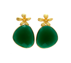Pendientes de plata de ley 925 con forma de marquesa, GEMA de ónix verde, novedad - Product Image 1