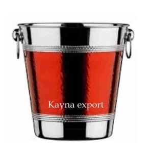 Seau à champagne en acier inoxydable de style martelé, refroidisseur à vin pour les fêtes, utilisation de boissons, comptoir de bar, seau à glace décoratif, ensembles de bar - Product Image 5