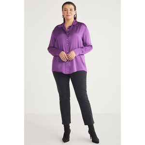 Chemise en satin pour femme Yvonnebb, coupe classique, grande taille - Product Image 3