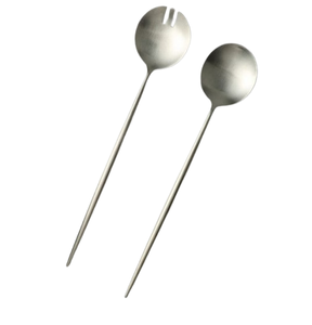 Servidor de Ensalada de Acero Inoxidable Plateado, Ecológico, Moderno y Elegante, Utensilios para Ensalada para el Hogar, Restaurante, Bar, Hotel, Boda, Estilo Indio - Product Image 1