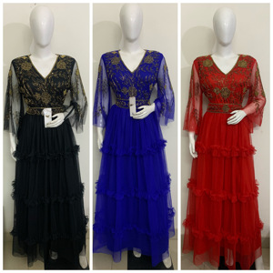 Vestido Maxi Largo Hasta el Suelo con Cuentas y Lentejuelas Hechas a Mano, Apliques de Perlas, Plisado, Ajustado, Elegante, para Cóctel, Fiesta, Club, Ropa de Mujer - Product Image 5