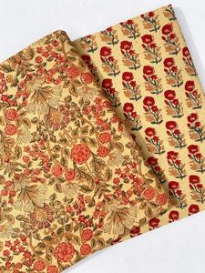 Tela de algodón orgánico 100% con estampado de bloques indios para ropa de niña, confección de camisas a partir de textiles para el hogar para hacer vestidos - Product Image 2