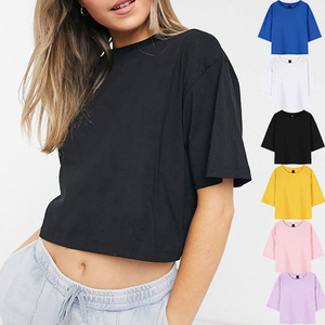 Haut court imprimé personnalisé pour les femmes T-shirt ajusté Personnaliser T-shirt en coton vierge T-shirts surdimensionnés personnalisés pour femmes - Product Image 3