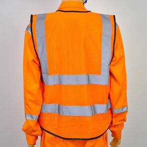 Chaleco reflectante transpirable personalizado para la construcción Ropa de seguridad conveniente con bolsillos - Product Image 5