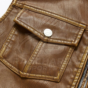 Custom Logo Leather Men <b>Vest</b> Jacket Good Quality Lightweight Oversized Leather <b>Vest</b> Men Jacket - Product Image 6