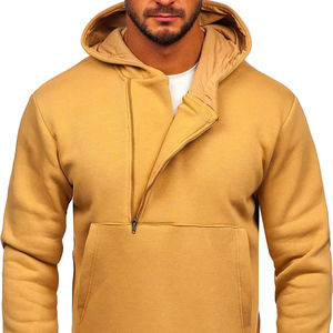 เสื้อฮู้ดซิป ¼ แบบเรียบง่ายสำหรับผู้ชาย แฟชั่นล่าสุด MOQ ต่ำ - Product Image 6