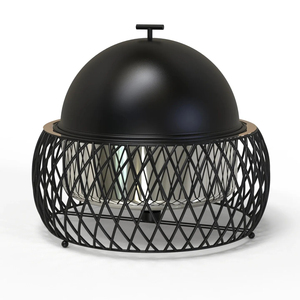 Timeless Black Hotpot with Wire Stand Handle and Lid Ideal for Decorative Food Serving at Weddings Banquets and Elegant Dinner - Product Image 1