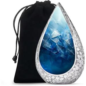 Urna de cremación en forma de lágrima para cenizas humanas Urna para adultos para entierro funerario Urnas de cremación para cenizas humanas con bolsa de terciopelo gratis - Product Image 6