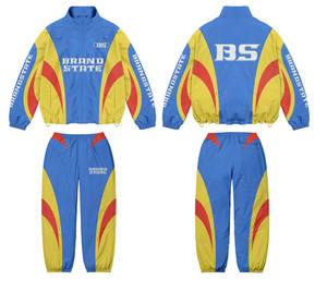 Más tamaño personalizado chándal cortavientos al por mayor Casual Joggers conjunto Venta caliente calle pista cortavientos otoño chándal para hombres - Product Image 1