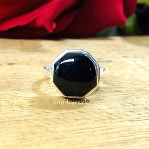 Direct Factory Wholesale Handmade 925 Sterling Silver Classic Statement <b>Ring</b> Natural <b>Black</b> <b>Onyx</b> Engagement Gift Bezel Setting - Product Image 5