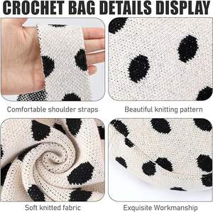 Bolso de ganchillo para mujer, bolsos cruzados de hombro de punto, bolso de compras estético, monederos bonitos, bolso de ganchillo OEM hecho en Vietnam - Product Image 5