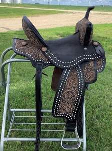 100% Genuine Leather Western Saddle of Wooden or Fiber Glass <b>Tree</b> Light <b>Weight</b> for Safe Horse Riding Available at Wholesale - Product Image 4