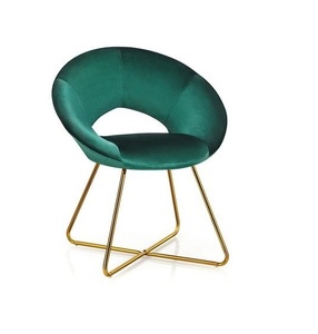 เก้าอี้โซฟาในบ้านสไตล์ใหม่ผ้ากำมะหยี่สีขาวบนเก้าอี้โลหะสีทองเงางามเก้าอี้ใช้ในโรงแรมเลานจ์ - Product Image 2