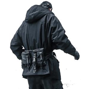 Chaquetas Techwear Cyperpunk para hombre, cortavientos de invierno, bolsillos Cargo, capucha suelta, Parka táctica para actividades ninja al aire libre lavadas - Product Image 3