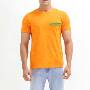 Camisetas de Algodón de Alta Calidad con Logotipo Personalizado, 220 GSM, Corte Holgado, Ecológicas, de Secado Rápido, Color Naranja Brillante, para Hombre, Más Vendidas - Product Image 6