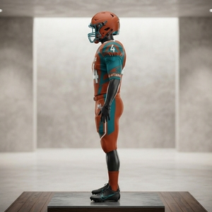 Custom Orange Teal American Football Jersey <b>Padded</b> <b>Pants</b> Set Team Uniform Sportswear Wholesale Manufacturer Supplier - Product Image 3