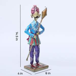 Figuras Decorativas Chokidar S/2 Multicolores de Hierro, Diseño Tradicional, Ligeras, para Mesa, Sala de Estar, Decoración del Hogar, Todas las Temporadas - Product Image 2