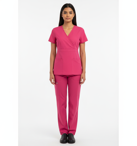 Conjuntos de Uniformes Médicos para Enfermeras, Manga Corta, Azul, Spandex/Poliéster, Tejido de Punto, Unisex, con Detección de Agujas, Tallas Personalizables, Logotipo - Product Image 5