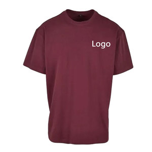 T-shirt en tricot pour homme, hiver, lourd, 100% coton, col rond, surdimensionné, épaules tombantes, logo personnalisé, design vierge, séchage rapide - Product Image 2