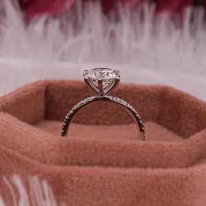 แหวนหมั้นทองคำขาว14k ประดับ1.5CT สำหรับงานแต่งงานหรือวันครบรอบแต่งงานของผู้หญิง VS1การเจียระไนเพชร - Product Image 5