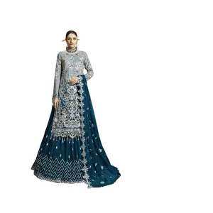 Vestido de casamento estilo indiano paquistanês, vestimenta pesada de guerra salgada para mulheres, traje de noiva da índia 2023